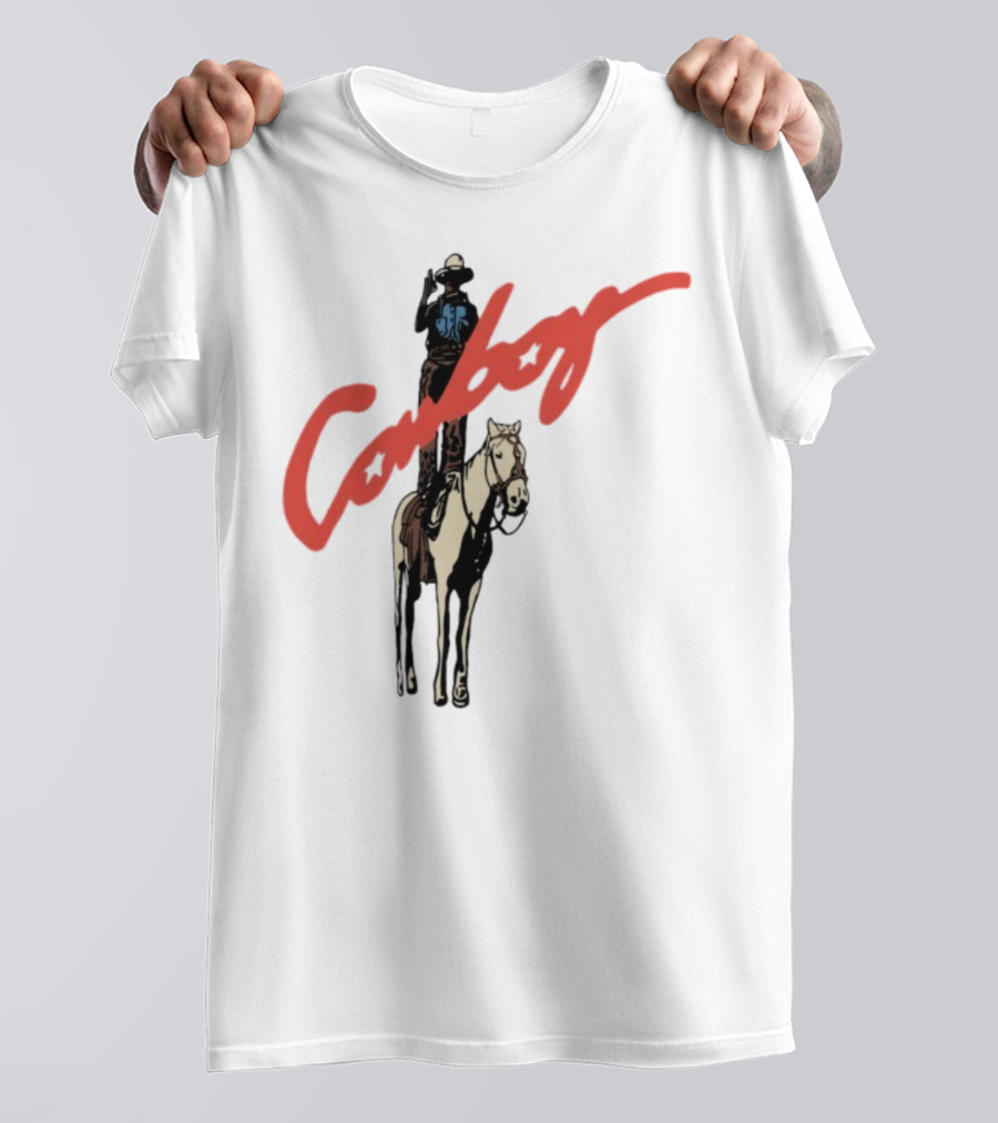 Forrest Frank Cowboy Horse Rider Graphic With Red Handwritten Font T-Shirt