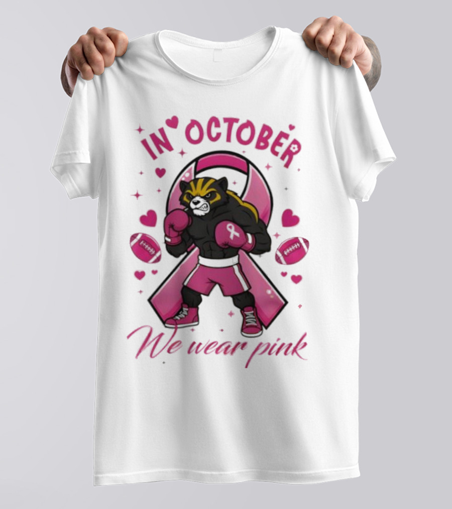 Michigan Wolverines Tackle Cancer Pink October Wear Pink Boxing Theme T-Shirt