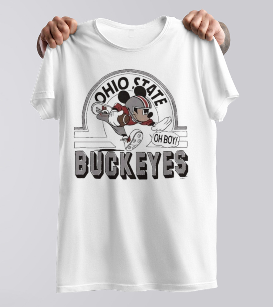 Mickey Mouse Ohio State Buckeyes Oh Boy Disney Football Fan Icon T-Shirt