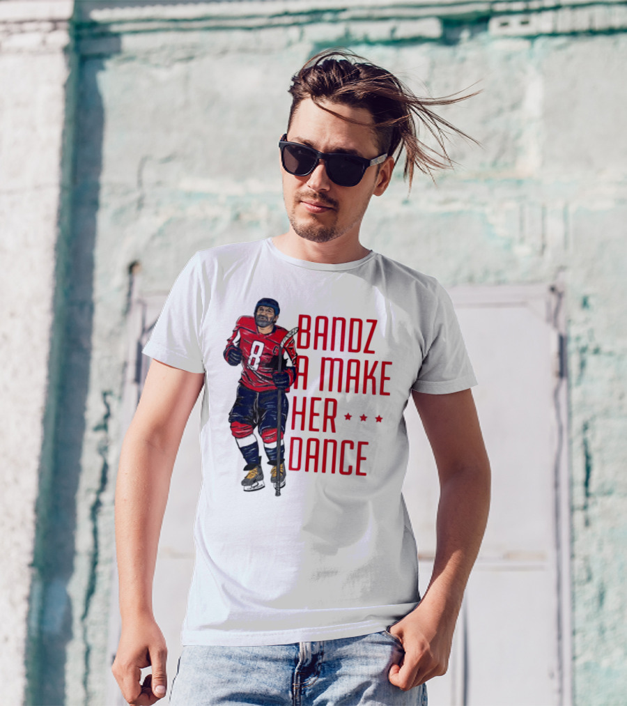 Bandz 8 A Make Her Dance Hockey Player Red Uniform T-Shirt