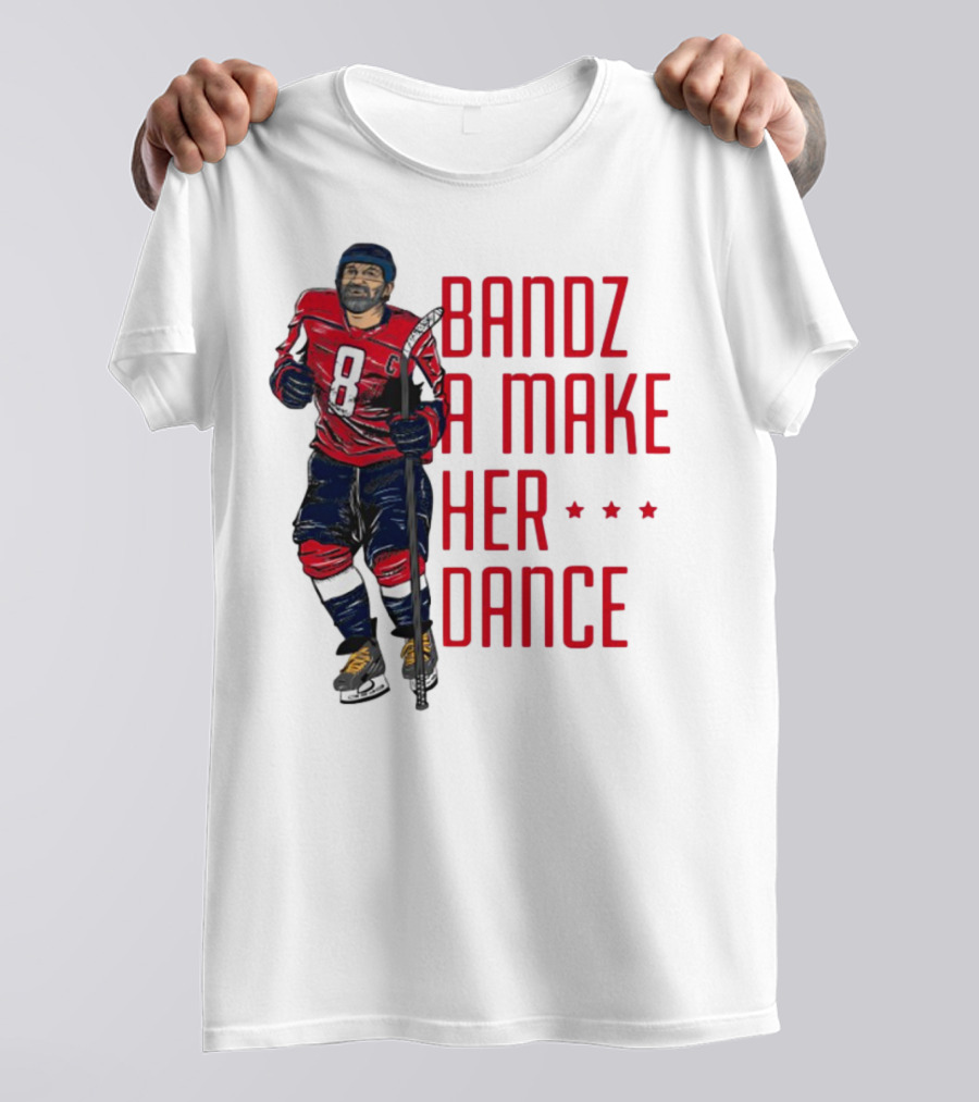 Bandz 8 A Make Her Dance Hockey Player Red Uniform T-Shirt