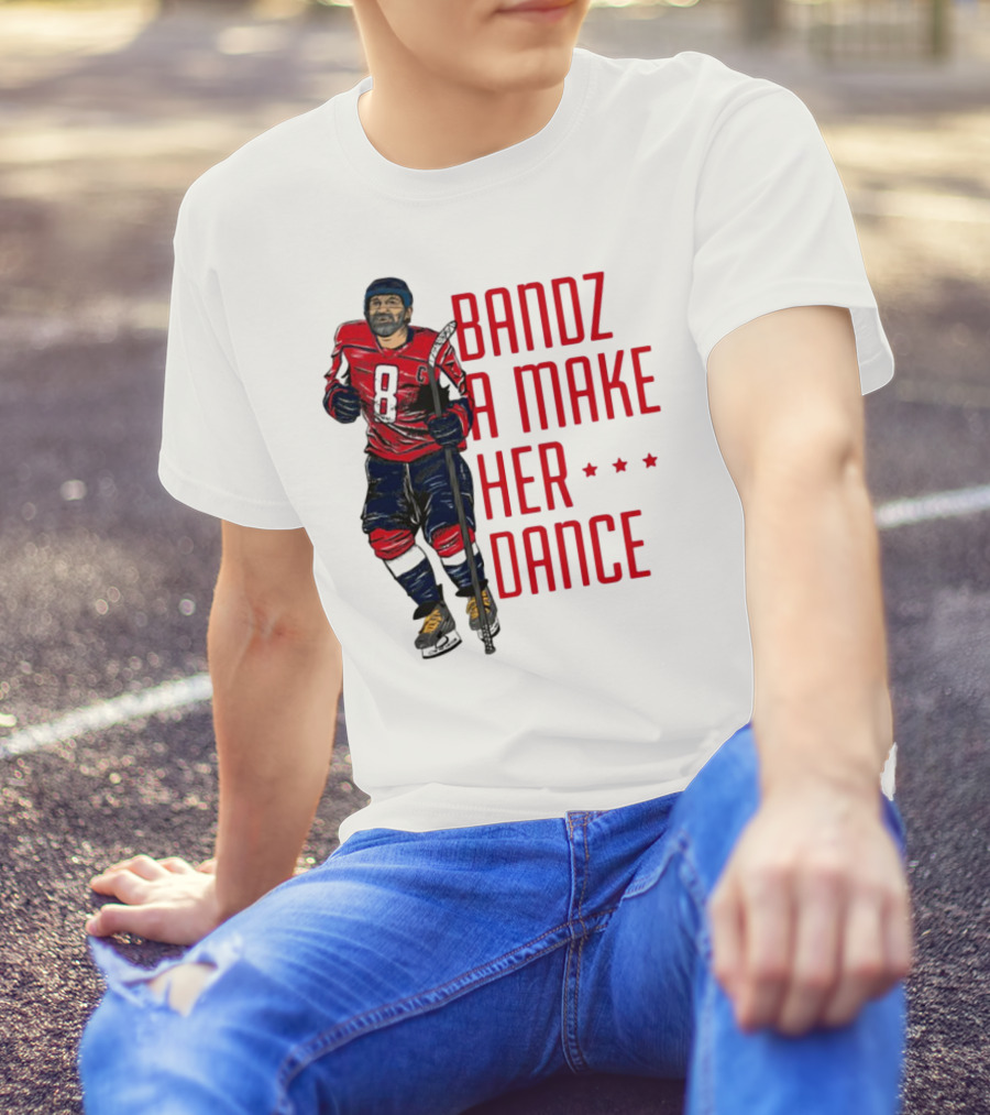Bandz 8 A Make Her Dance Hockey Player Red Uniform T-Shirt