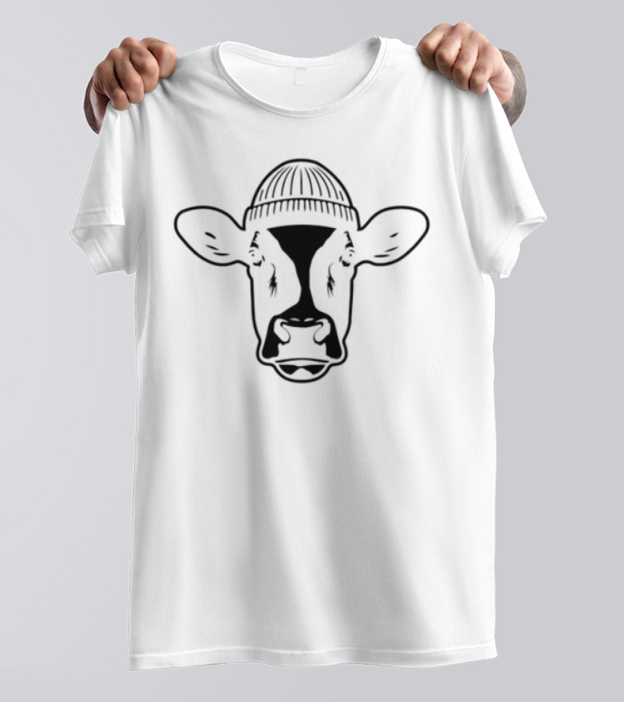 Elias Filmz Bruce Your Friendly Cow In Knitted Hat T-Shirt