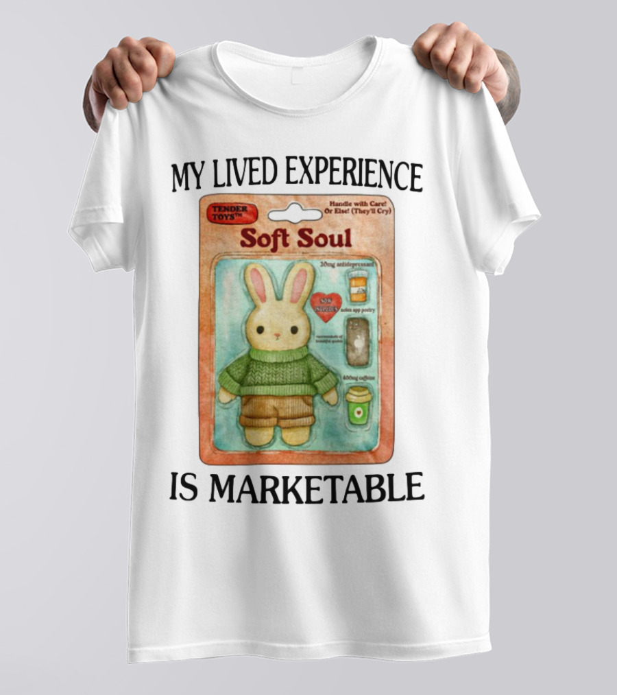 Tender Toys Soft Soul Handle With Care 20mg Antidepressant 800mg Caffeine Plush T-Shirt