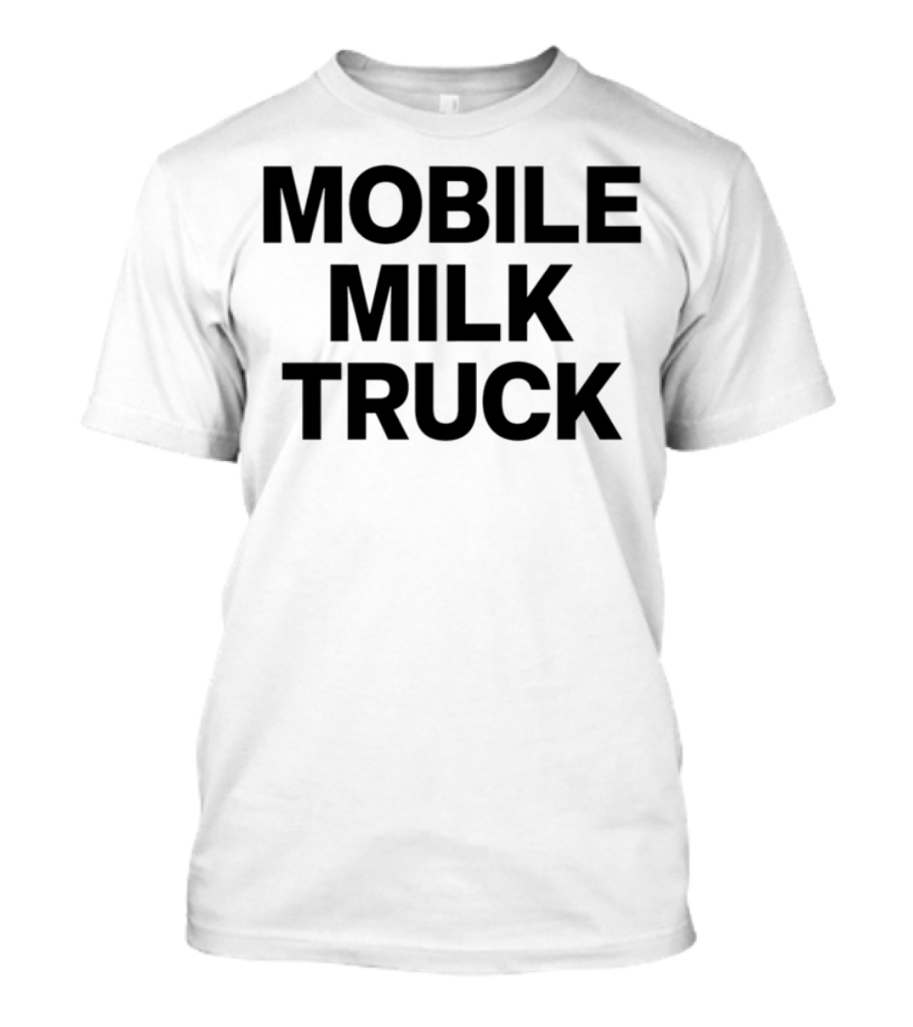 Mobile Milk Truck Dairy Time Bulldog Cartoon T-Shirt