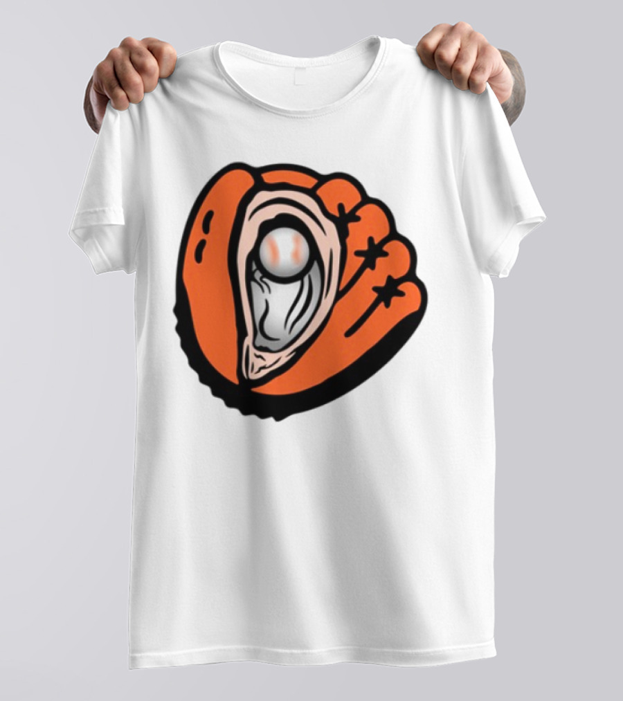 Chesapeake Oyster Catchers Baseball Glove And Pearl T-Shirt