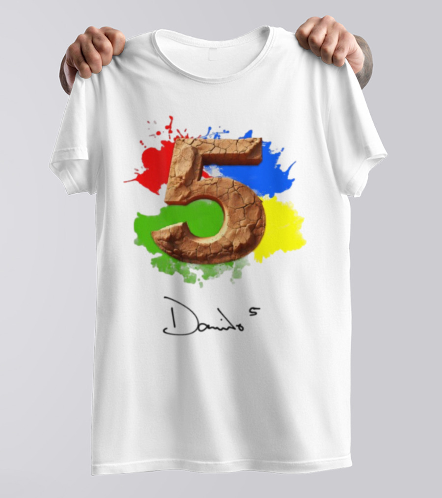 Davido 5Ive Cracked Textured Color Splash T-Shirt