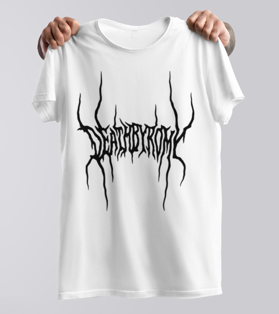 Deathbyromy Distorted Text Emblem Design T-Shirt