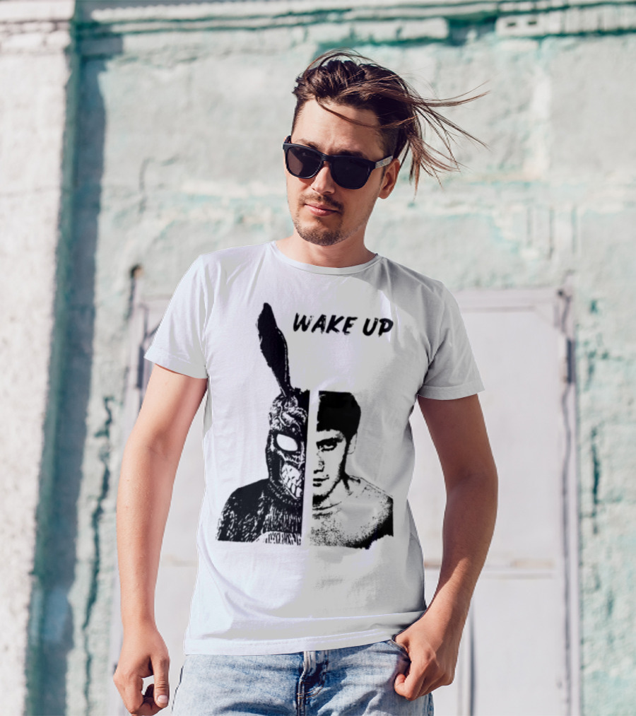 Donnie Darko Wake Up Split Face Frank And Donnie Portrait T-Shirt