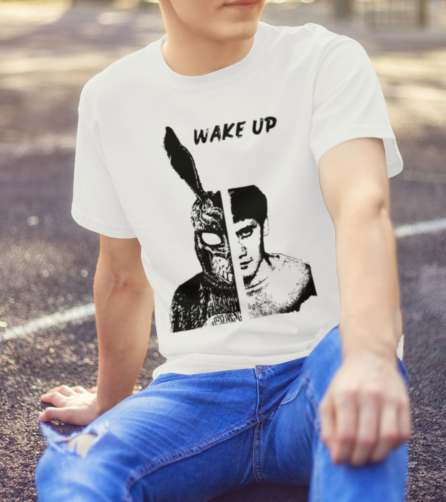 Donnie Darko Wake Up Split Face Frank And Donnie Portrait T-Shirt