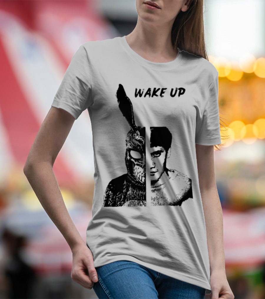 Donnie Darko Wake Up Split Face Frank And Donnie Portrait T-Shirt
