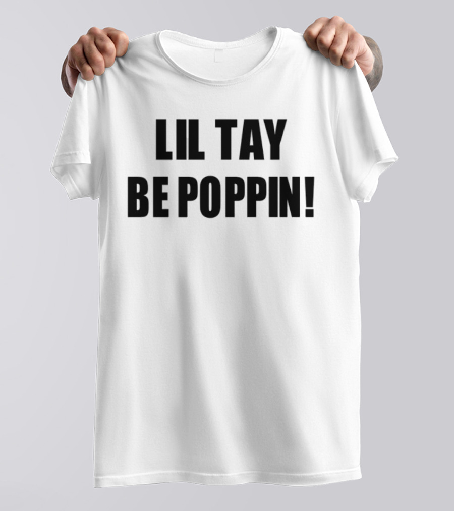 Lil Tay Be Poppin Retro Style Black And White T-Shirt