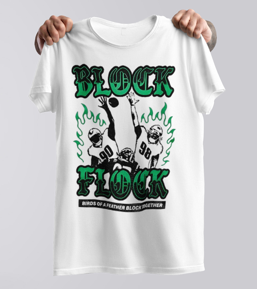 Block Flock Birds Of A Feather Block Together Philadelphia Eagles Football T-Shirt