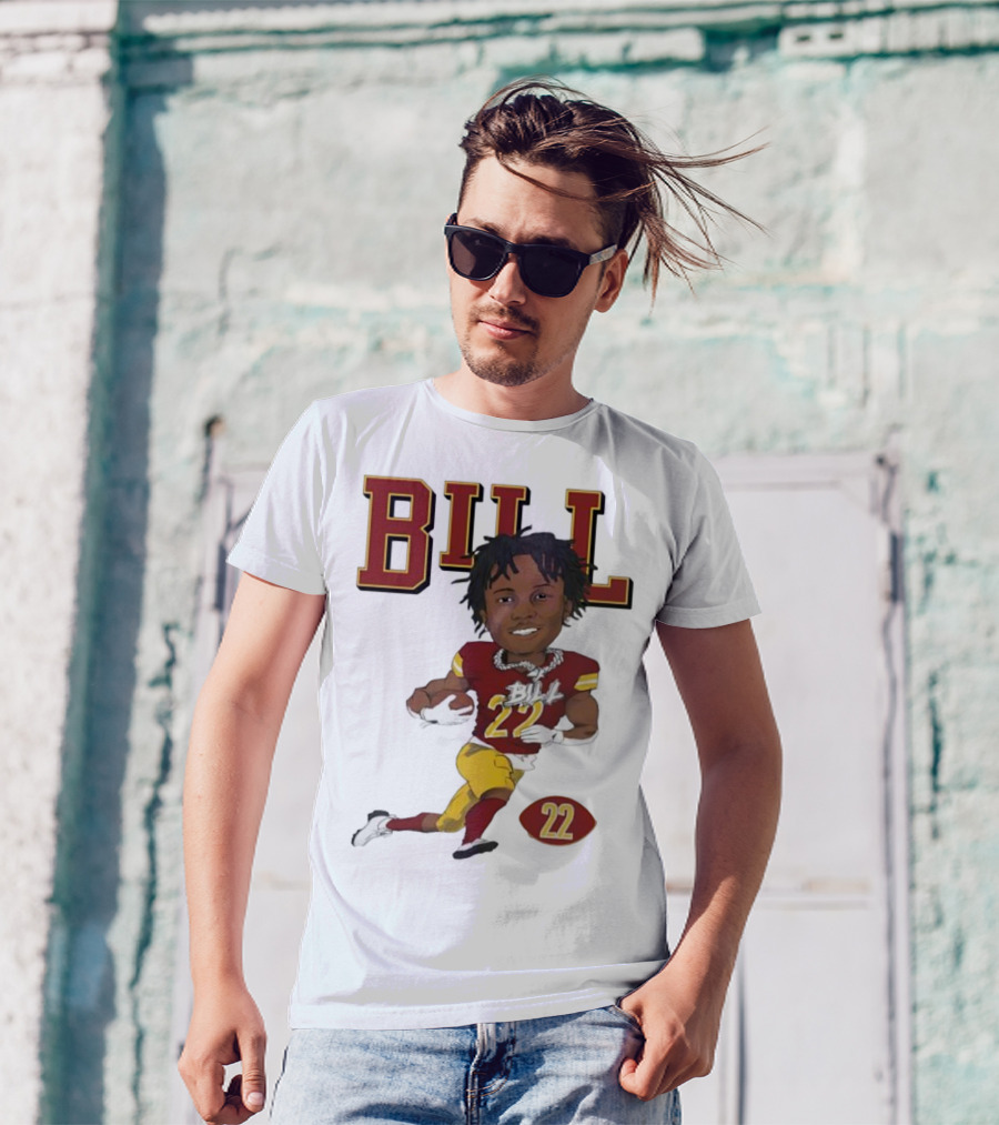 Jacory Bill Croskey Merritt Number 22 Football Player Illustration T-Shirt
