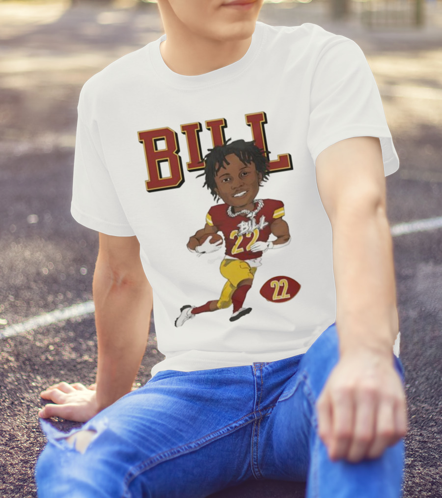 Jacory Bill Croskey Merritt Number 22 Football Player Illustration T-Shirt