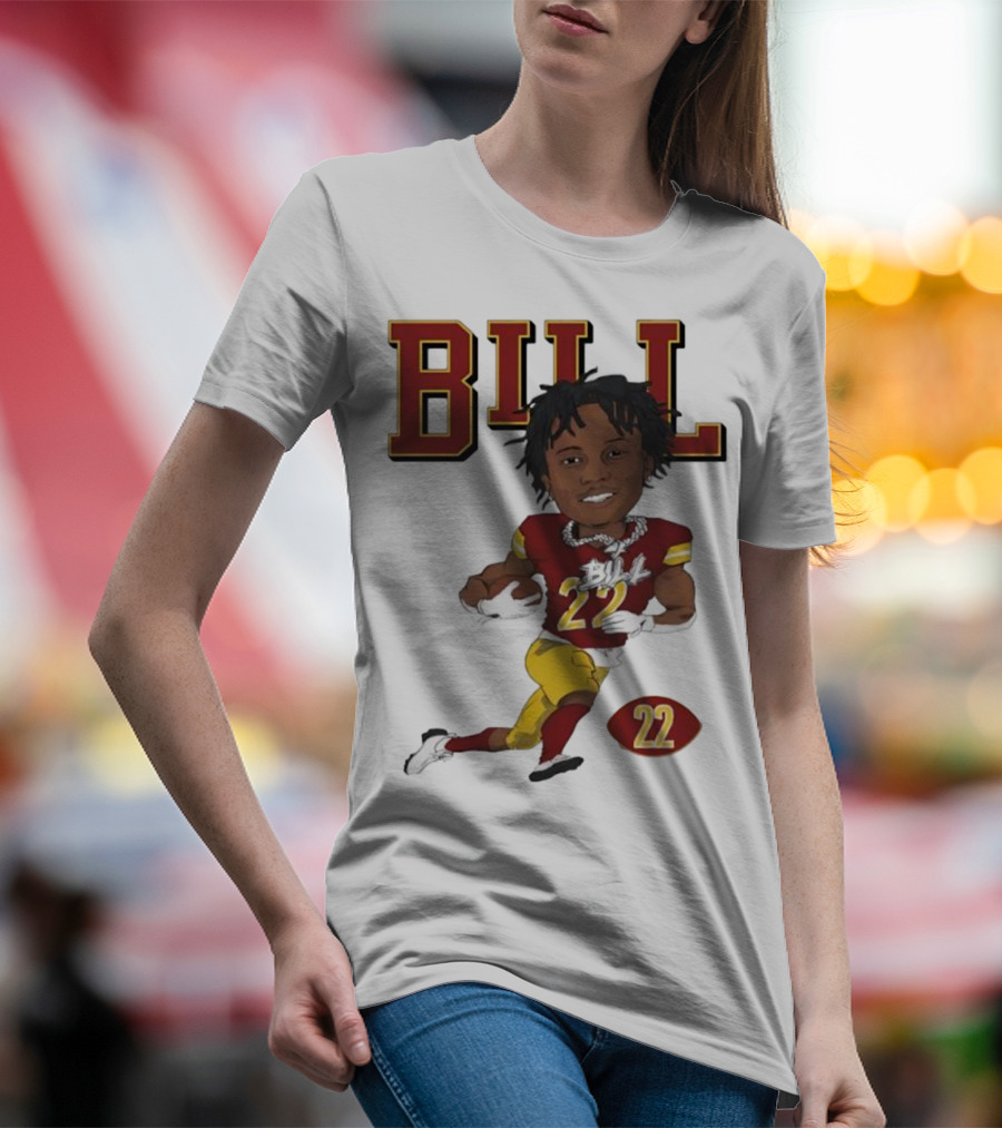 Jacory Bill Croskey Merritt Number 22 Football Player Illustration T-Shirt