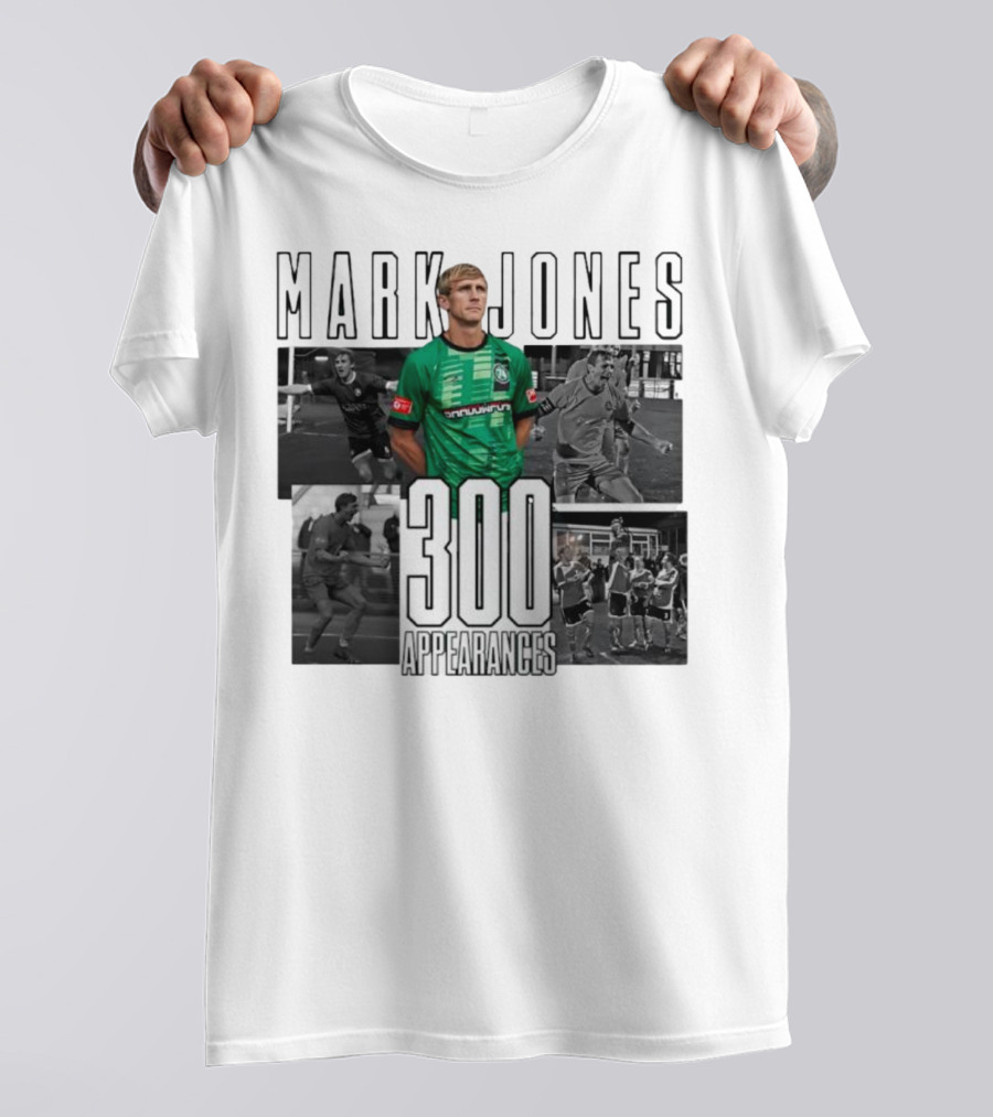 Mark Jones 300 Appearances Northwich FC Green Jersey Football Tribute T-Shirt
