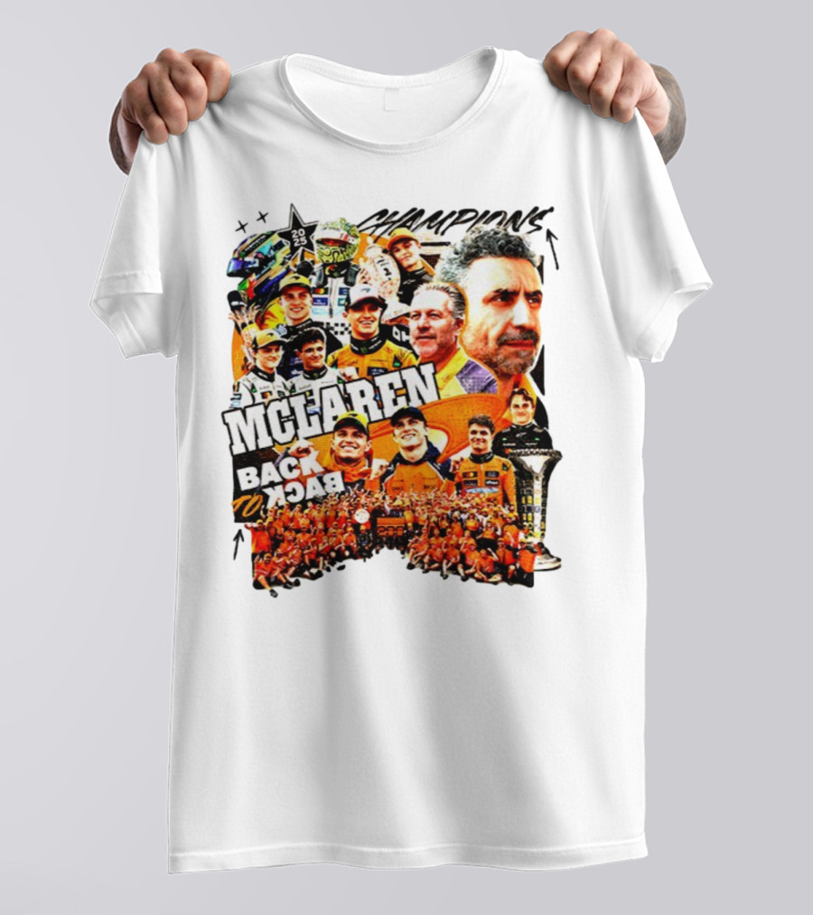McLaren 2025 Back To Back Formula 1 World Constructors’ Championship Victory T-Shirt