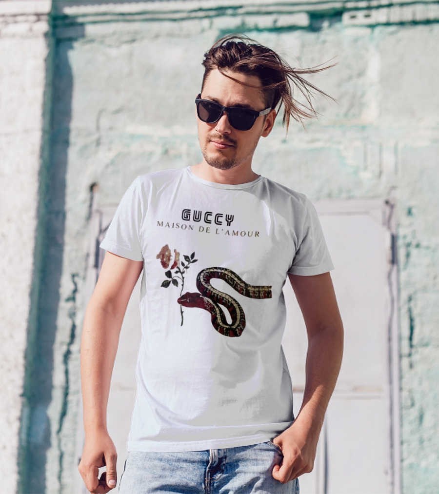 Guccy Maison De L’amour Snake And Rose T-Shirt