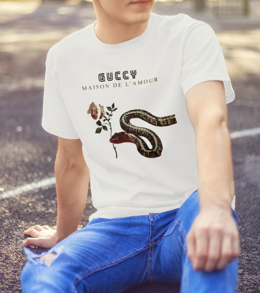 Guccy Maison De L’amour Snake And Rose T-Shirt