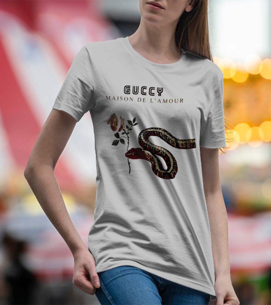 Guccy Maison De L’amour Snake And Rose T-Shirt