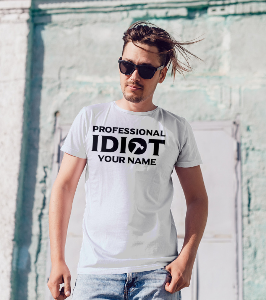 The Professional Idiots Subtle Black And White Typography T-Shirt