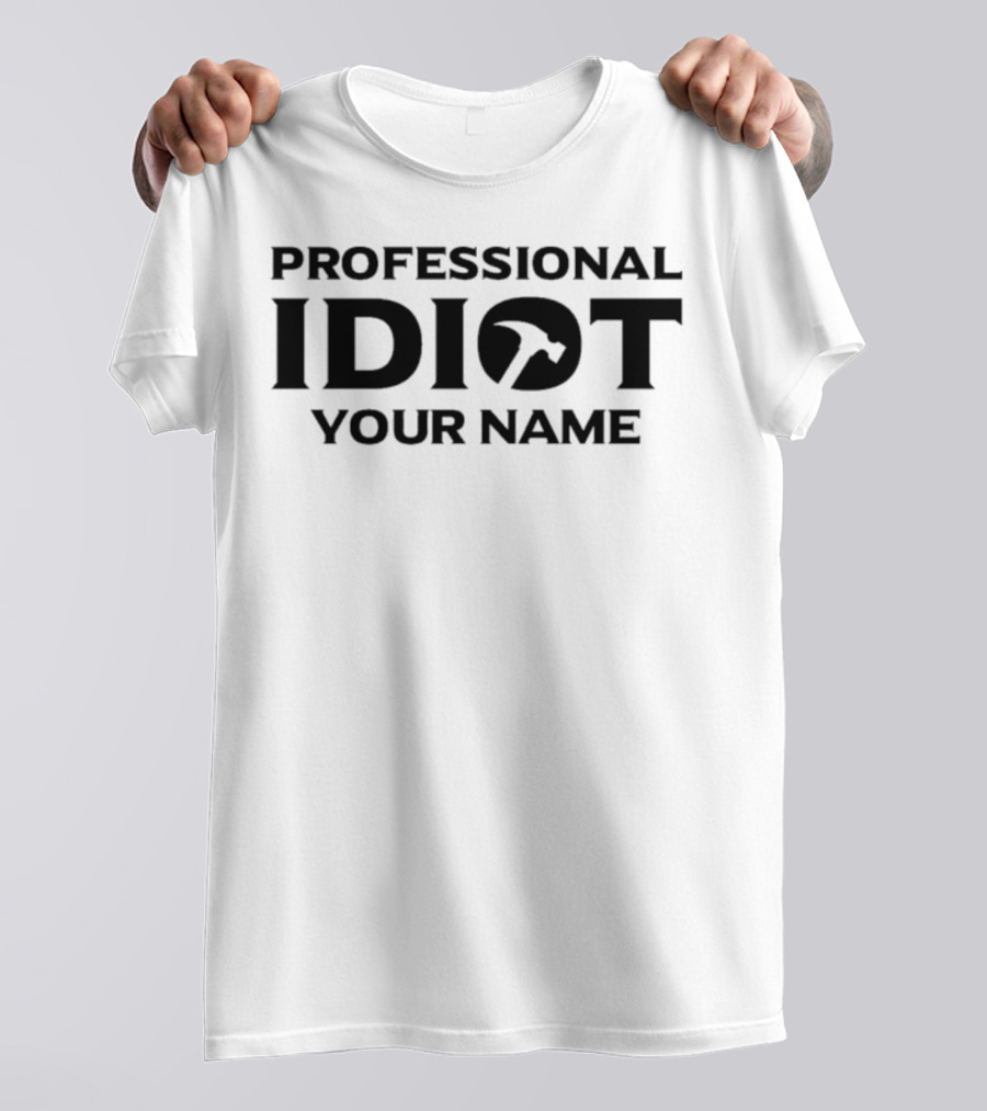 The Professional Idiots Subtle Black And White Typography T-Shirt