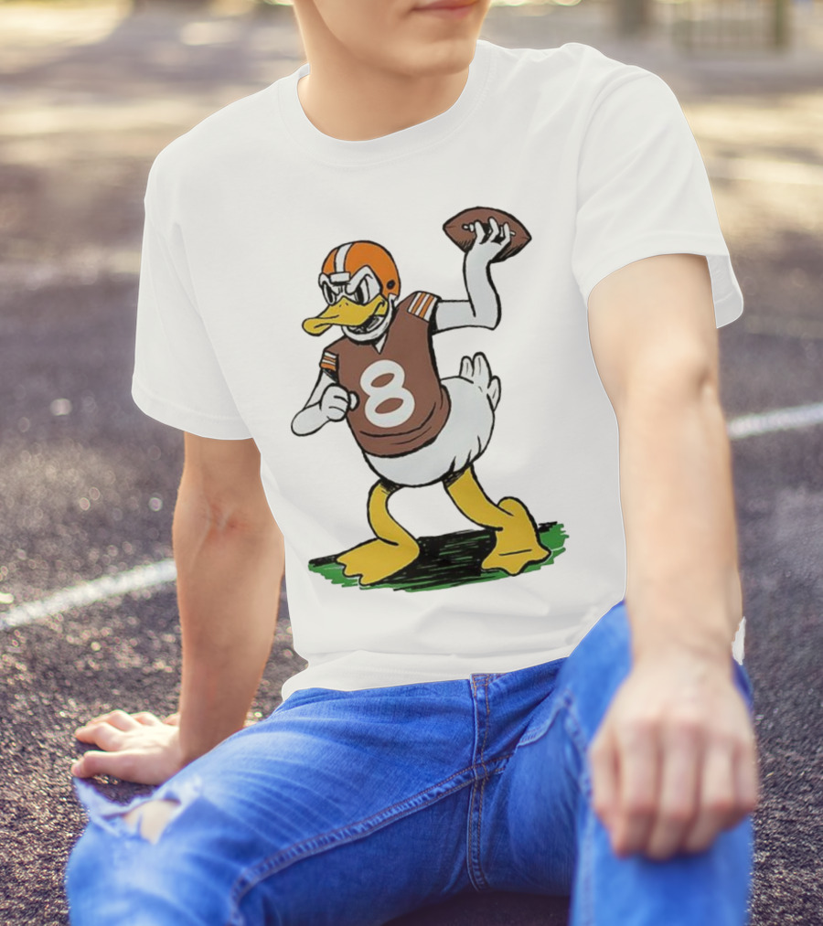 Duck Quarterback Number 8 Cleveland Browns Dillon Gabriel T-Shirt