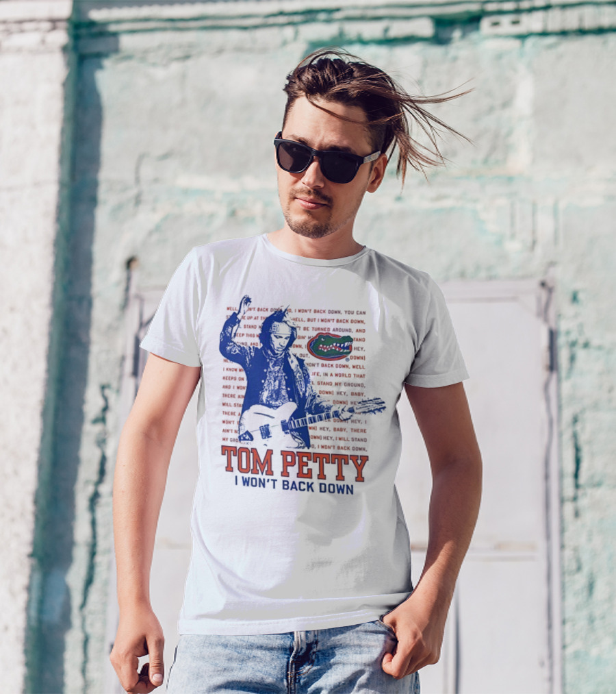Florida Gators Tom Petty I Won't Back Down With Gator Logo T-Shirt