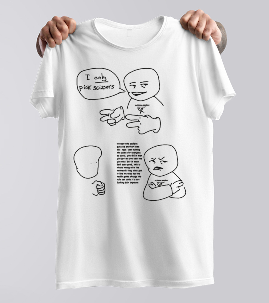 Rock Paper Scissors Joke I Only Pick Scissors Meme Comic T-Shirt