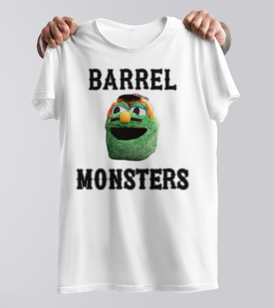 Barrel Monsters Wally Green Fur Mustache Baseball Hat T-Shirt