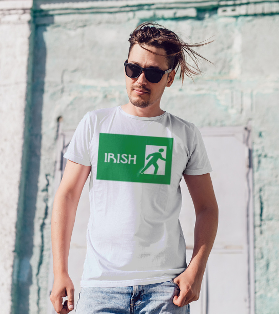 Emotionalclub Irish Exit Green Emergency Sign Style T-Shirt