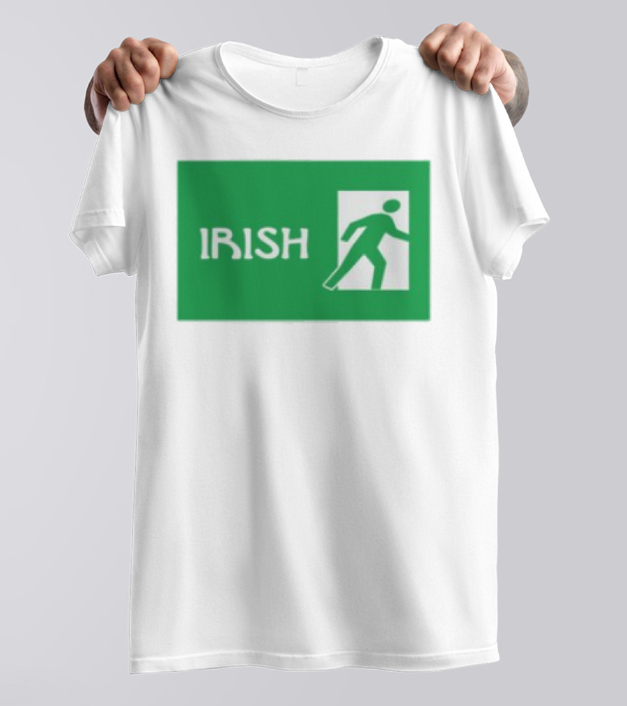 Emotionalclub Irish Exit Green Emergency Sign Style T-Shirt