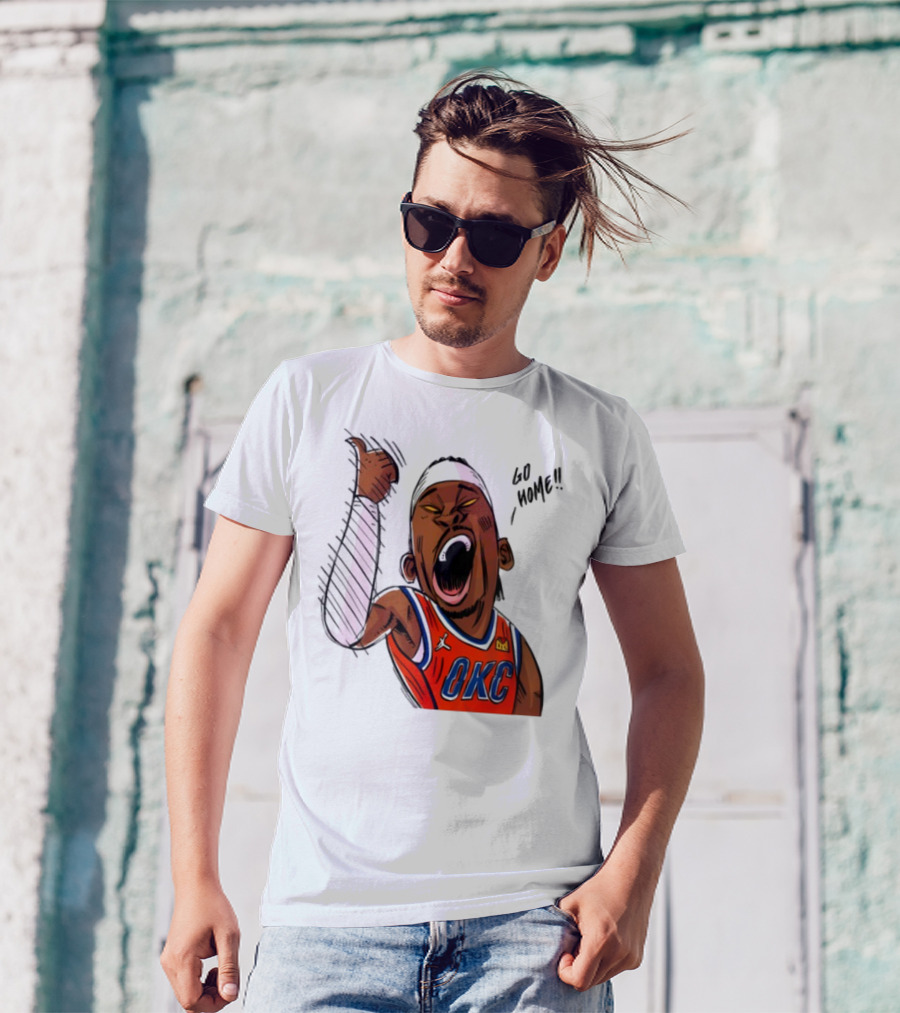 Oklahoma City Thunder Basketball OKC Go Home Cartoon Player T-Shirt