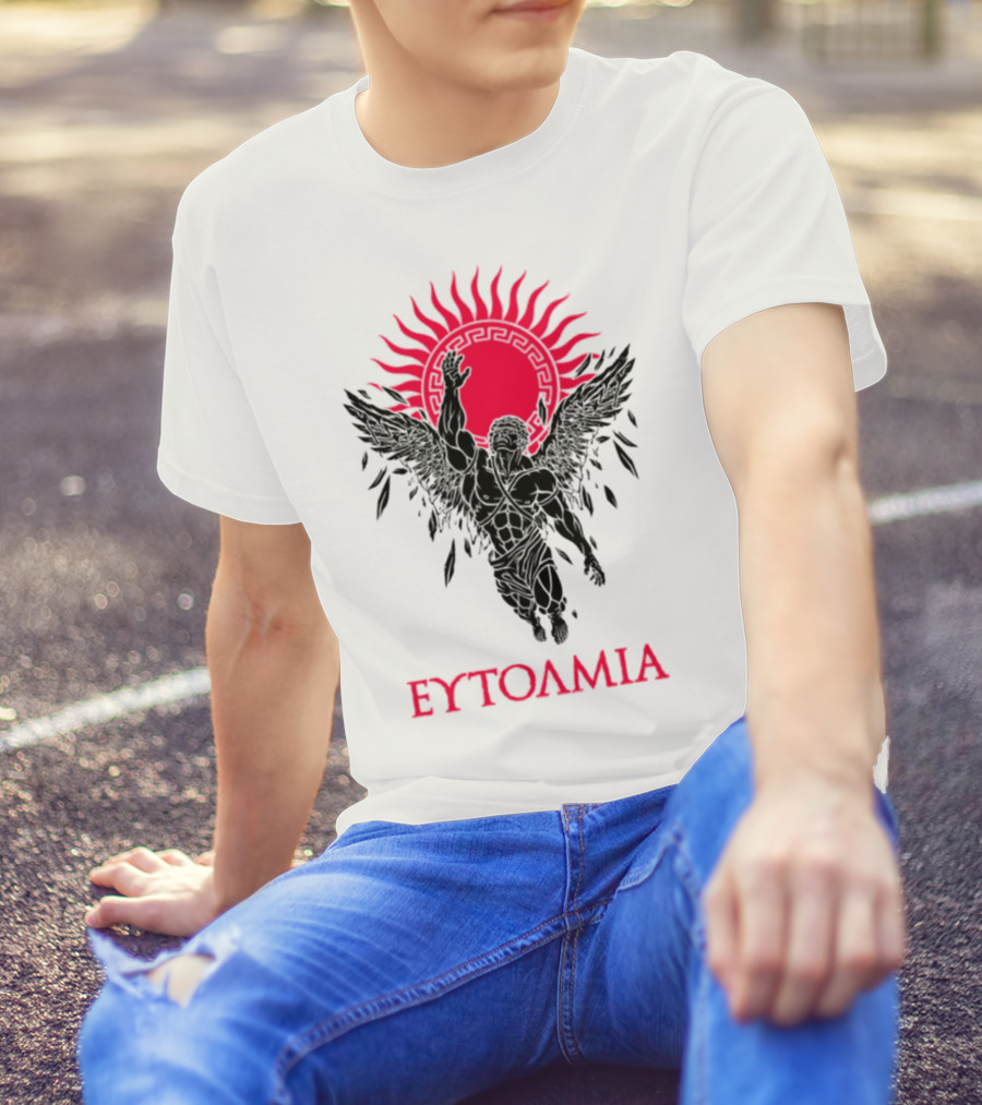 Ευτολμια Angel Silhouette With Rising Red Sun T-Shirt