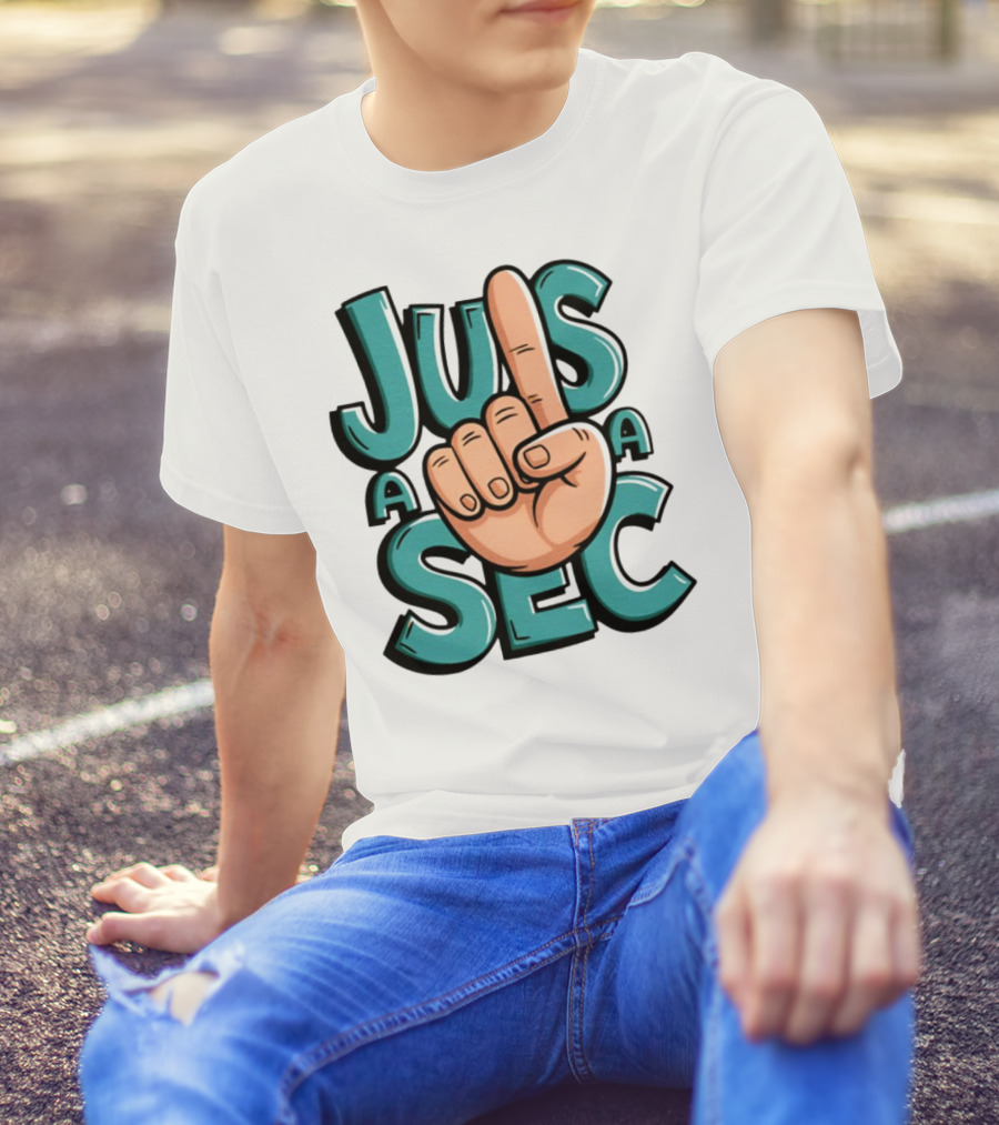 Jus A Sec Finger Gesture Graphic T-Shirt