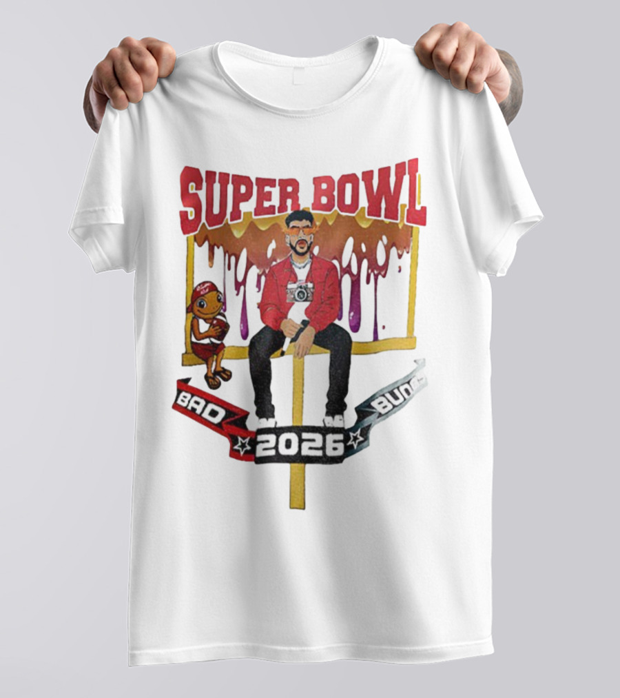 Bad Bunny Super Bowl LX 2026 Cartoon Puerto Rico Benito Bowl T-Shirt