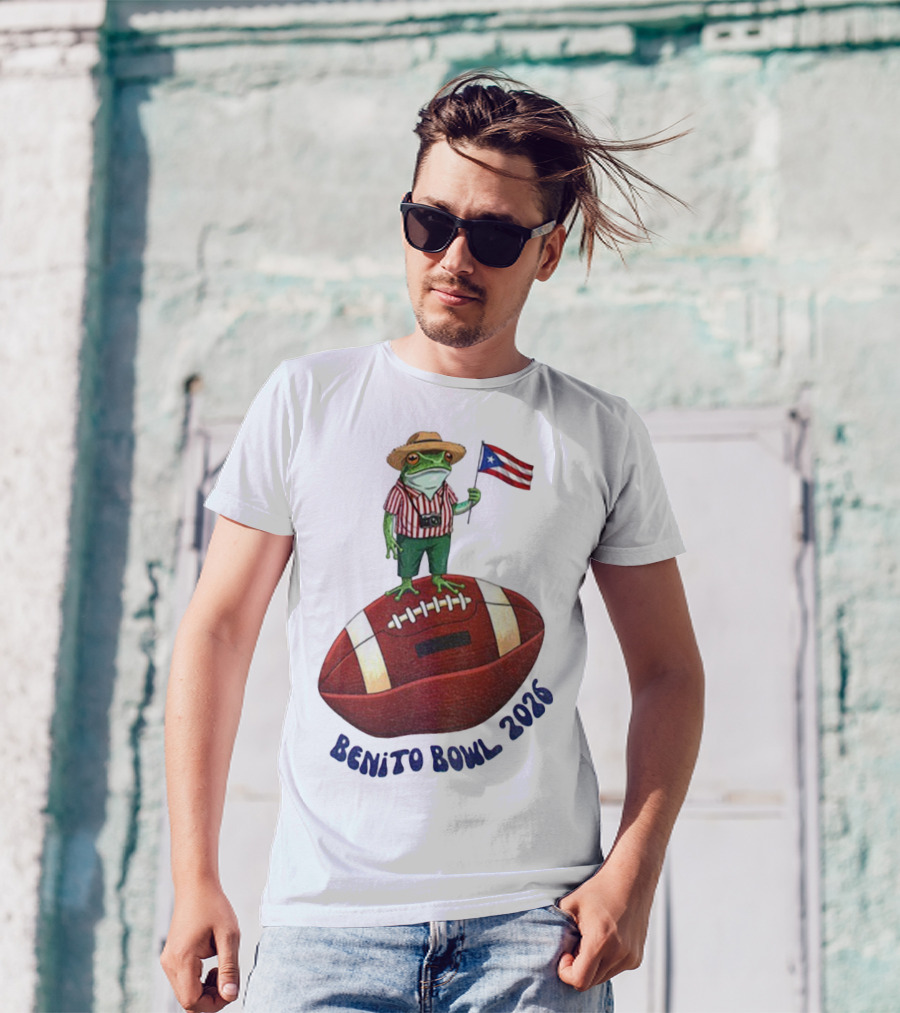 Bad Bunny Puerto Rico Frog Flag Benito Bowl 2026 Football T-Shirt