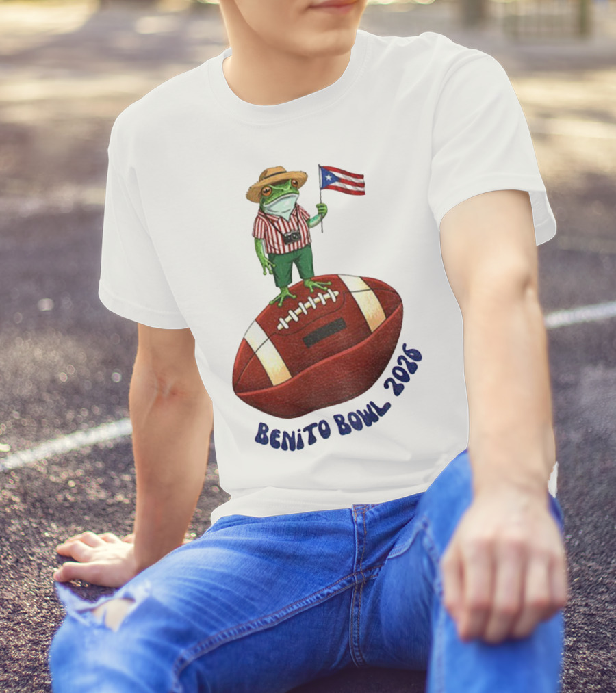 Bad Bunny Puerto Rico Frog Flag Benito Bowl 2026 Football T-Shirt