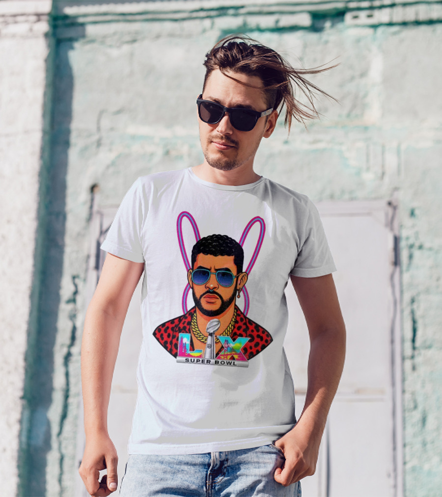 Bad Bunny LIX Super Bowl Puerto Rican Pride NFL Football Boricua T-Shirt