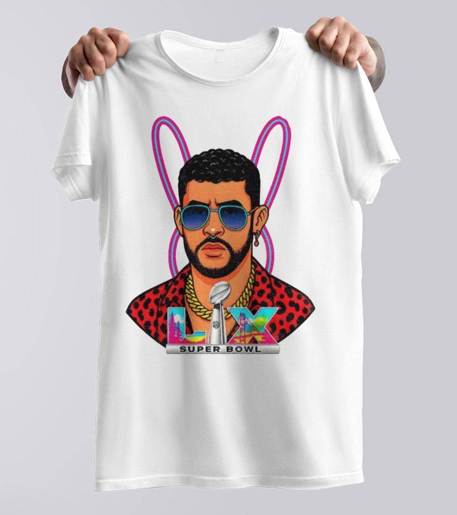 Bad Bunny LIX Super Bowl Puerto Rican Pride NFL Football Boricua T-Shirt