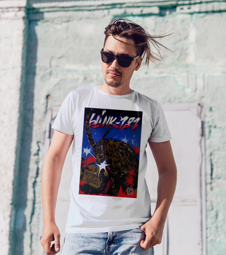 Blink 182 October 5 2025 Palm Desert Goat Starry Night T-Shirt