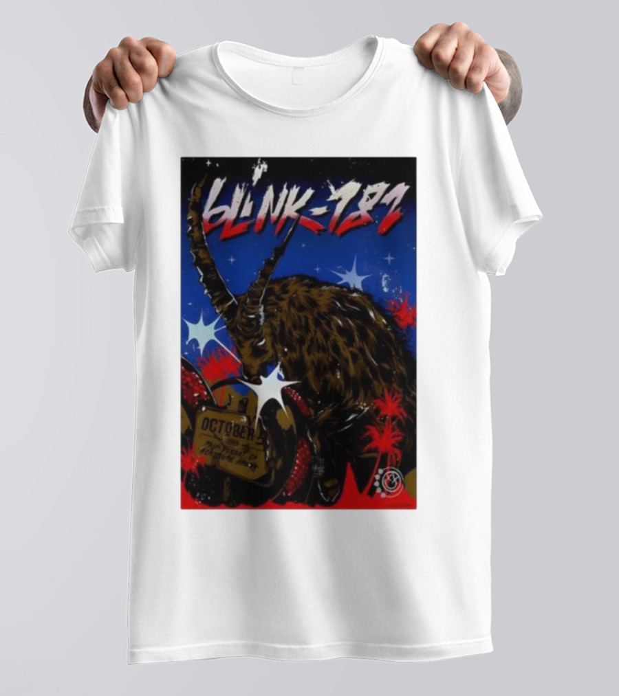 Blink 182 October 5 2025 Palm Desert Goat Starry Night T-Shirt