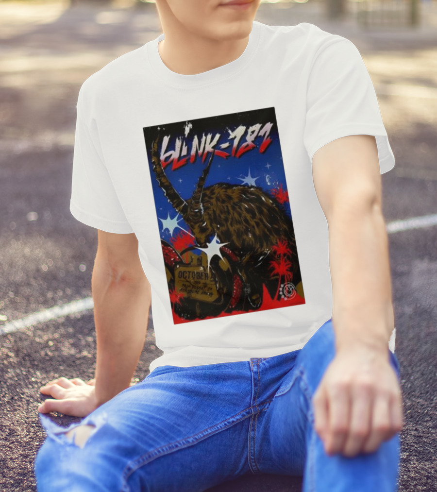 Blink 182 October 5 2025 Palm Desert Goat Starry Night T-Shirt
