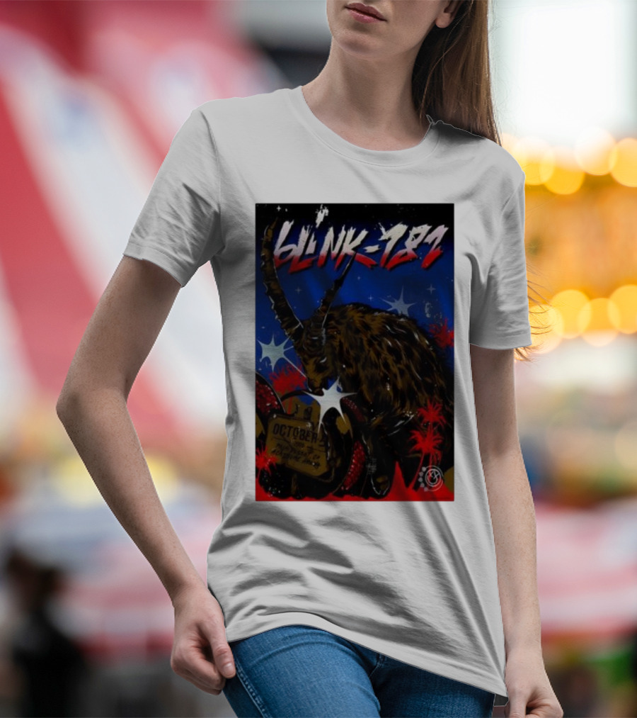 Blink 182 October 5 2025 Palm Desert Goat Starry Night T-Shirt