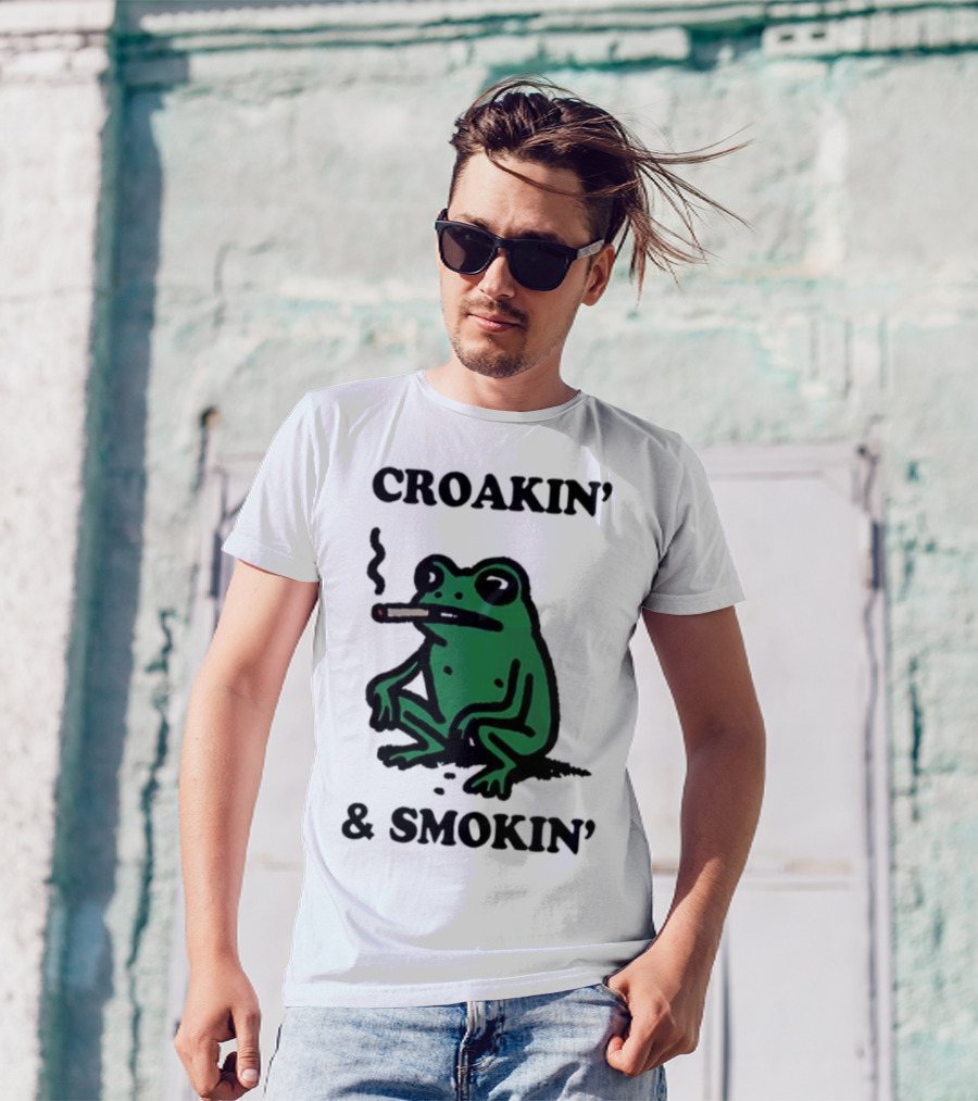Croakin' And Smokin' Frog With Cigarette T-Shirt
