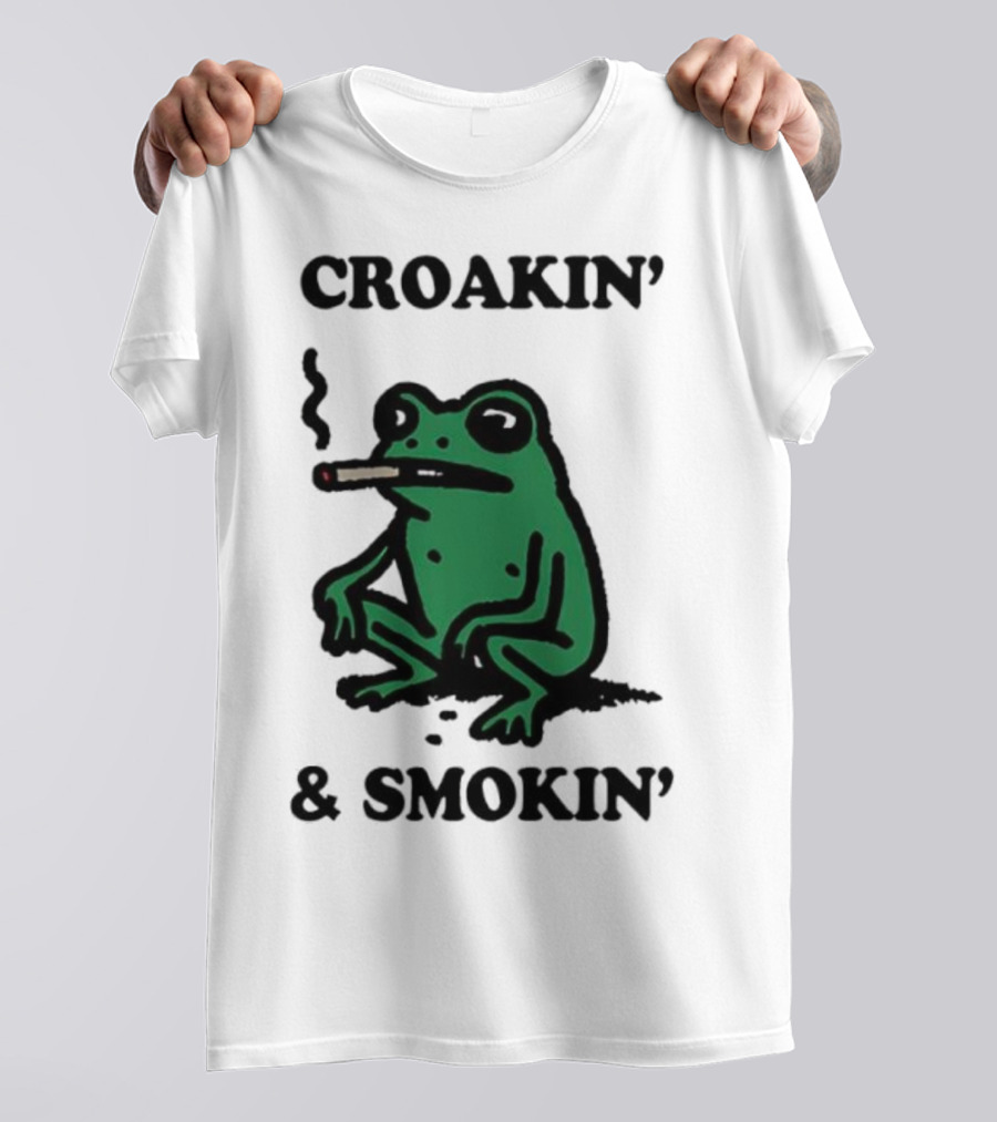 Croakin' And Smokin' Frog With Cigarette T-Shirt