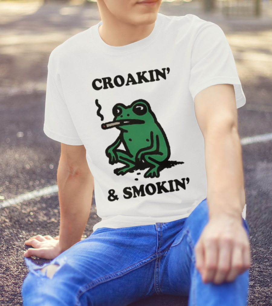 Croakin' And Smokin' Frog With Cigarette T-Shirt