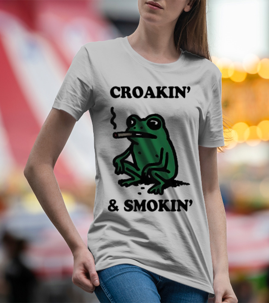 Croakin' And Smokin' Frog With Cigarette T-Shirt