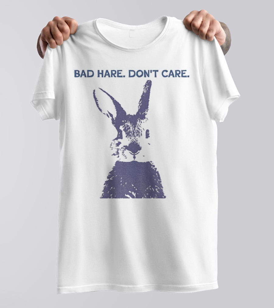 Funny Easter Bad Hare Don’t Care Vintage Rabbit Silhouette T-Shirt